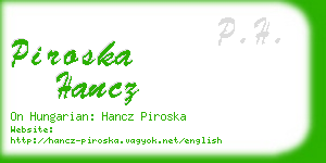 piroska hancz business card